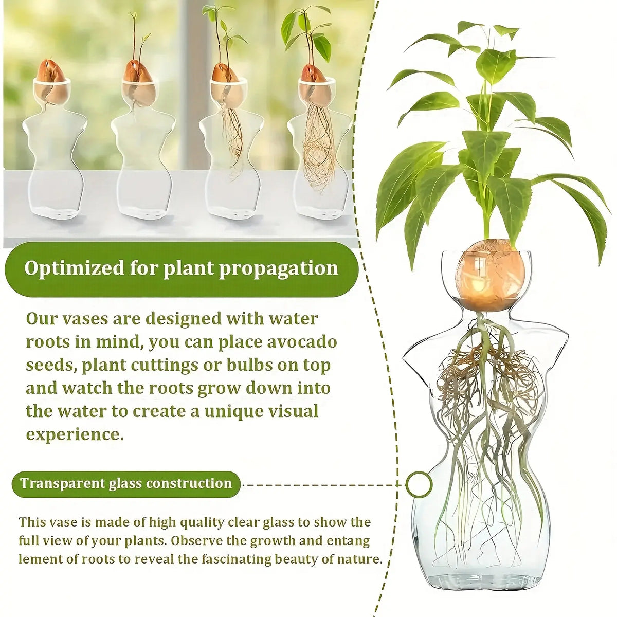 Female Silhouette Glass Propagation Vase