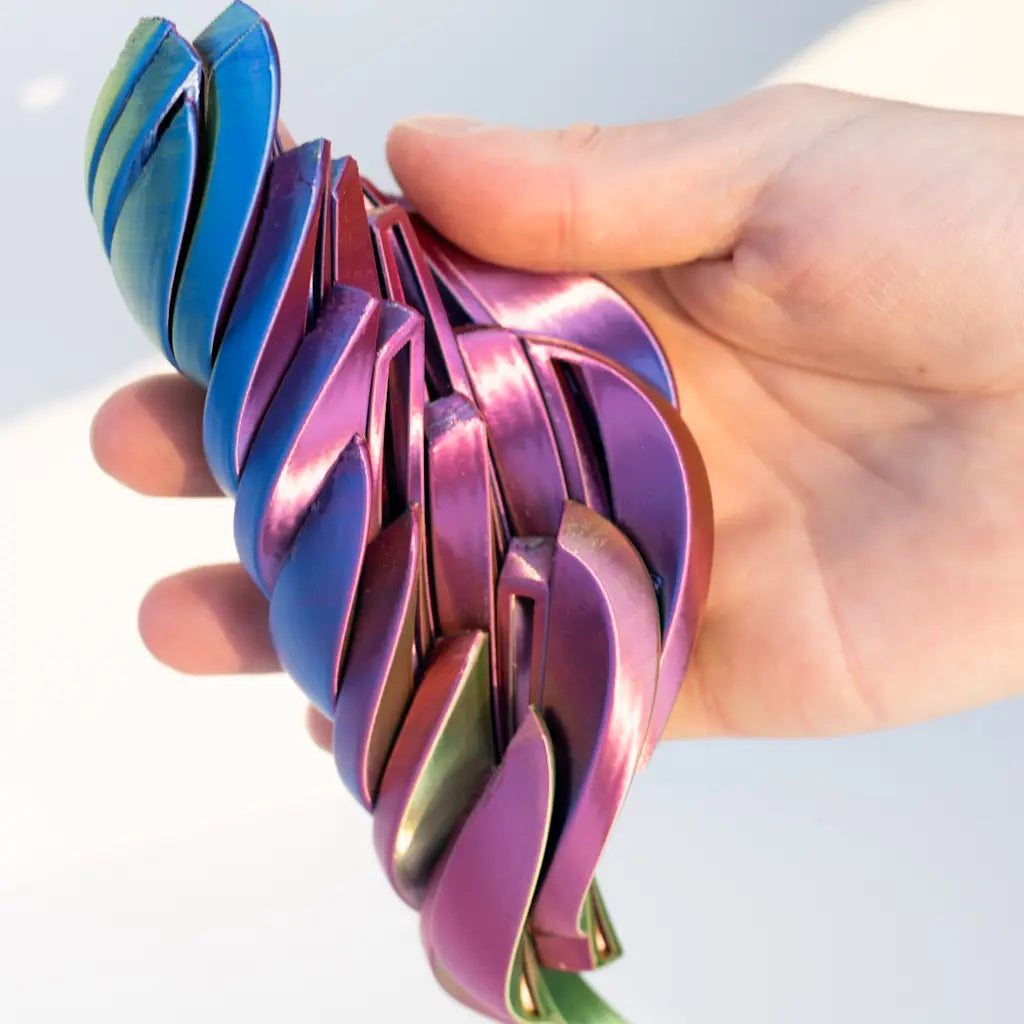 3D Printed Spiral Ball – Liquid Motion Desk Decor