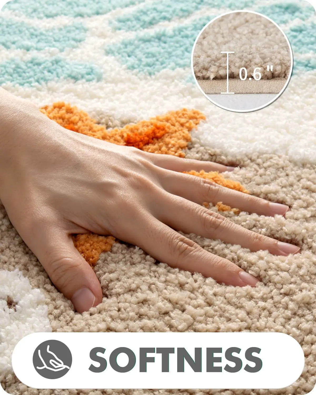 Coastal Beach Bathroom Rug – Soft Absorbent Non-Slip Bath Mat