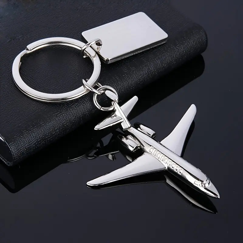 Metal Airplane Keychain – Mini Aircraft Key Ring