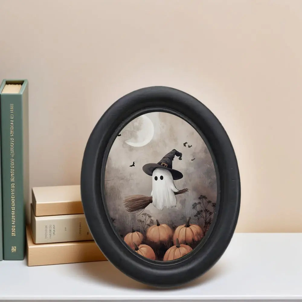 Halloween Ghost Oval Wall Art