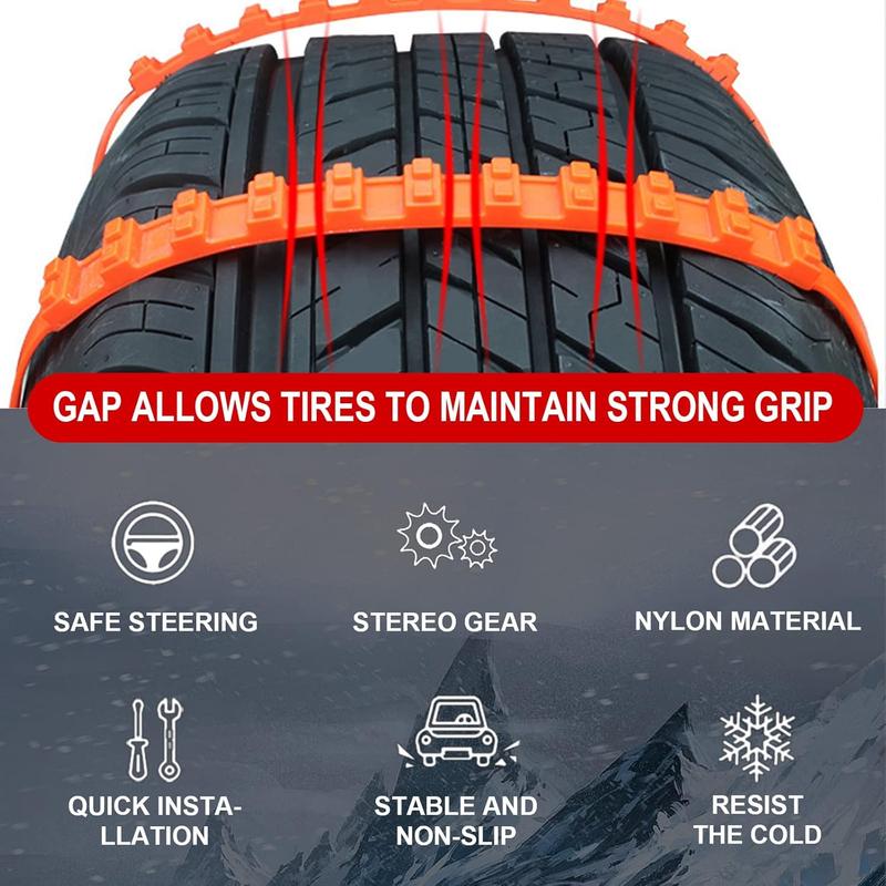 Reusable Emergency Snow Tire Traction Straps