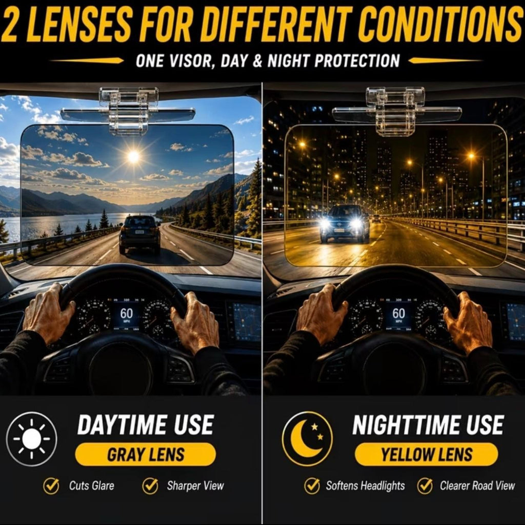 2-in-1 Day & Night Anti-Glare Car Sun Visor