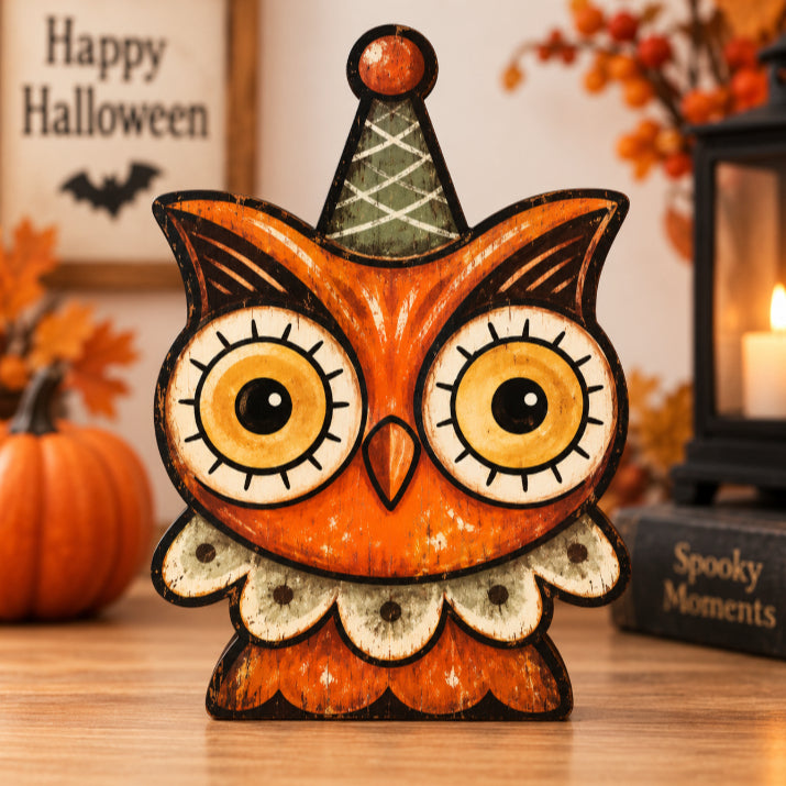 Vintage Halloween Wooden Shelf Sitters – Cute Tabletop Decor