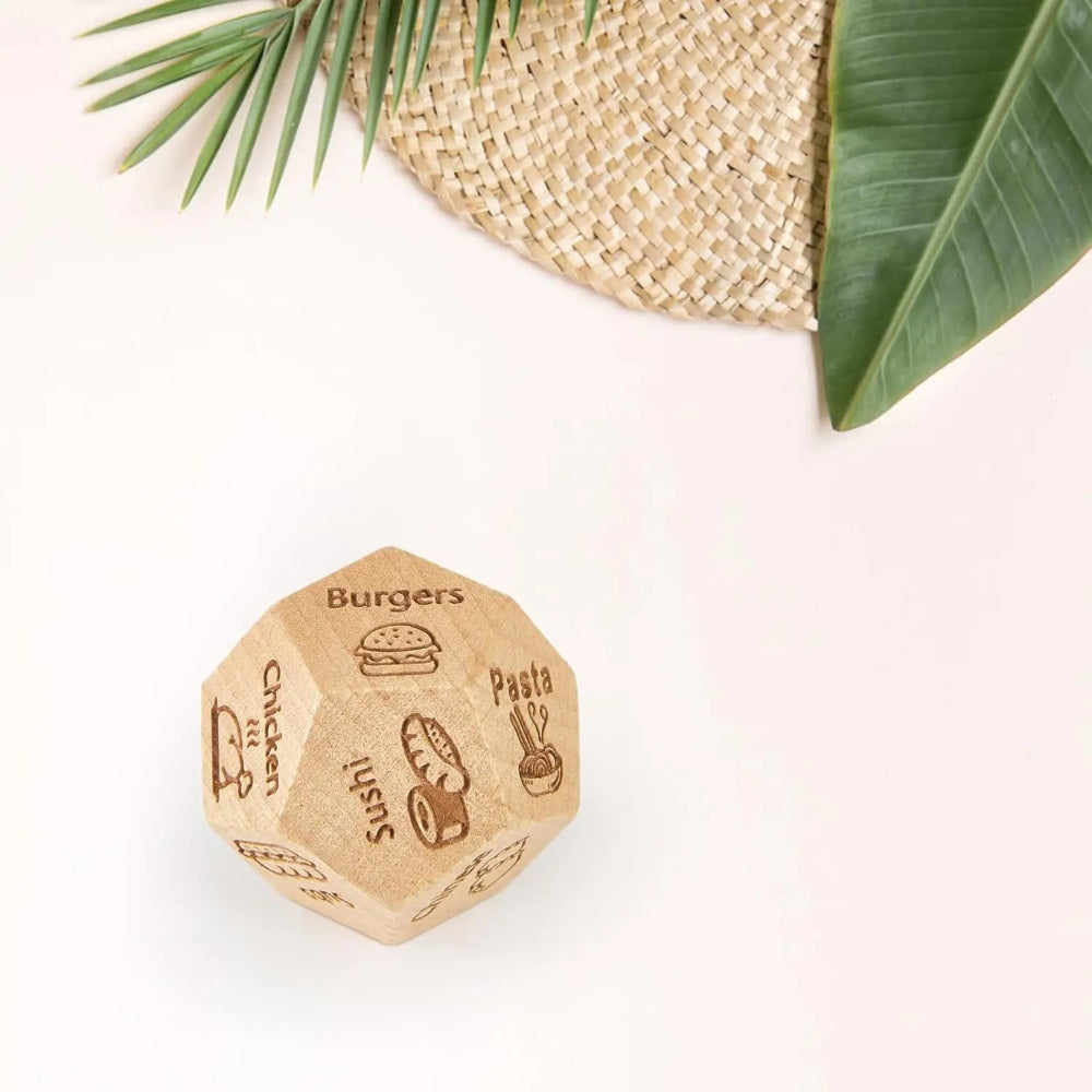 Date Night Food Dice – Wooden Dinner Decision Dice
