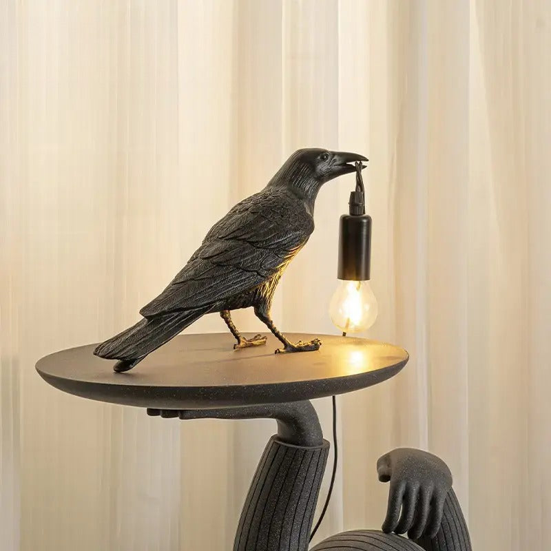 Crow Table Lamp – Resin Artistic Desktop Light