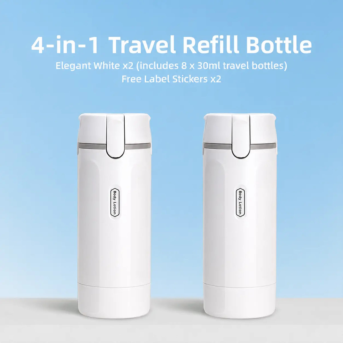 4-in-1 Travel Toiletry Dispenser Bottle – Leakproof Refillable Travel Container