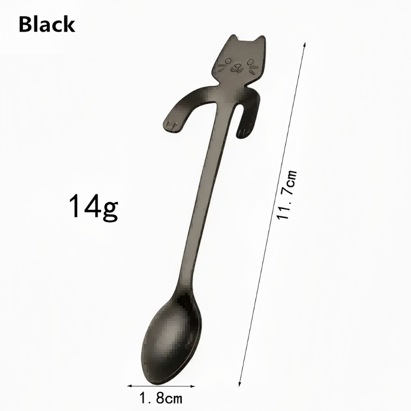 Cute Cat Hanging Spoon – Stainless Steel Coffee Spoon