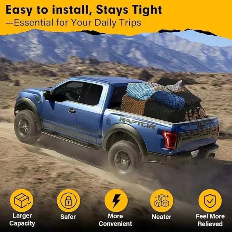 Heavy-Duty Elastic Truck Bed Cargo Net