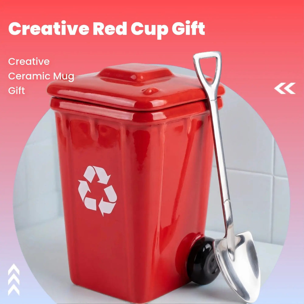 Trash Can Ceramic Mug – Funny Novelty Coffee Cup