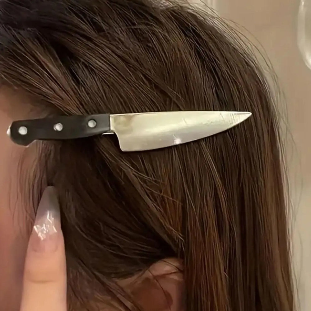 Mini Knife Shaped Hair Clips – Novelty Metal Hair Accessories