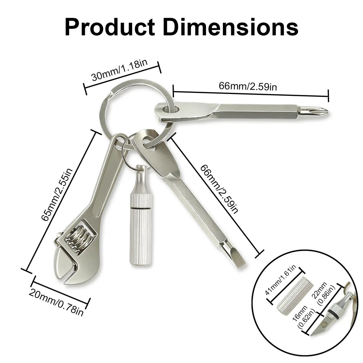 4-in-1 Mini Tool Keychain – Compact EDC Repair Kit