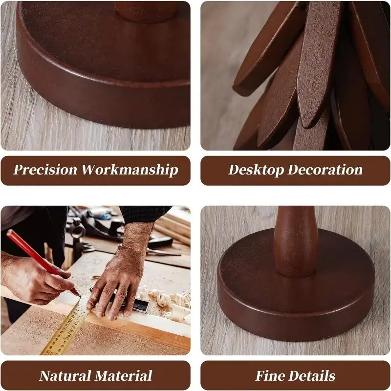 Foldable Walnut Wood Trivet Set