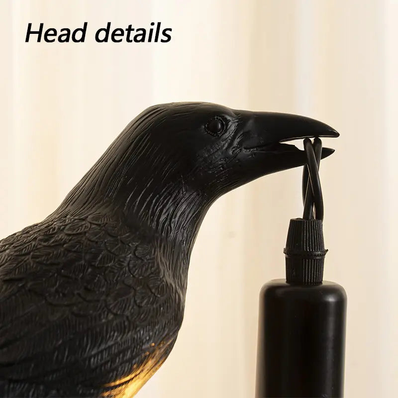Crow Table Lamp – Resin Artistic Desktop Light