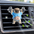 Funny Weightlifting Pug Car Vent Freshener