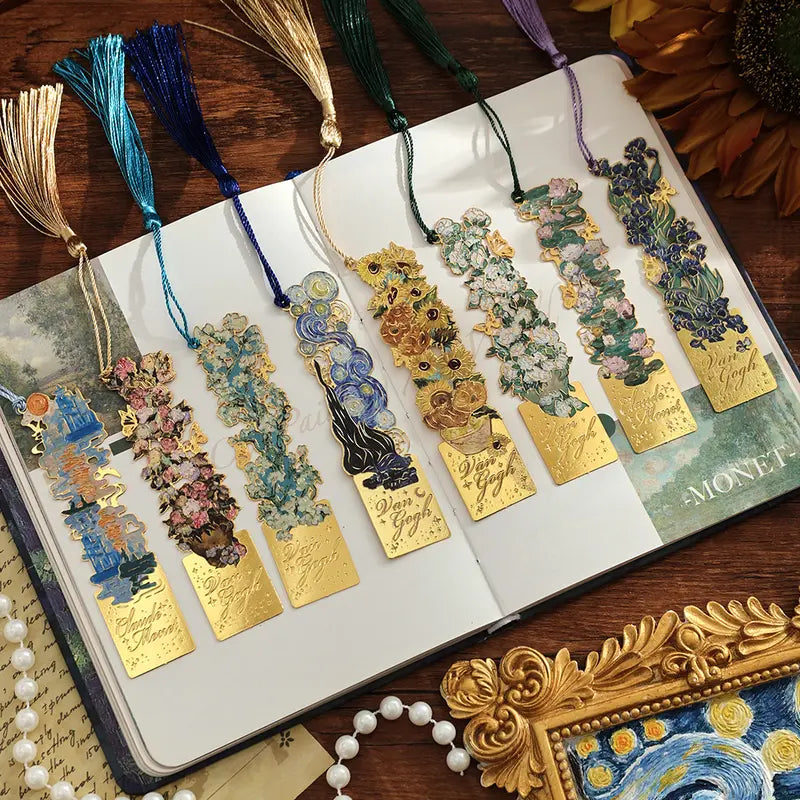 Vintage Art Metal Tassel Bookmarks