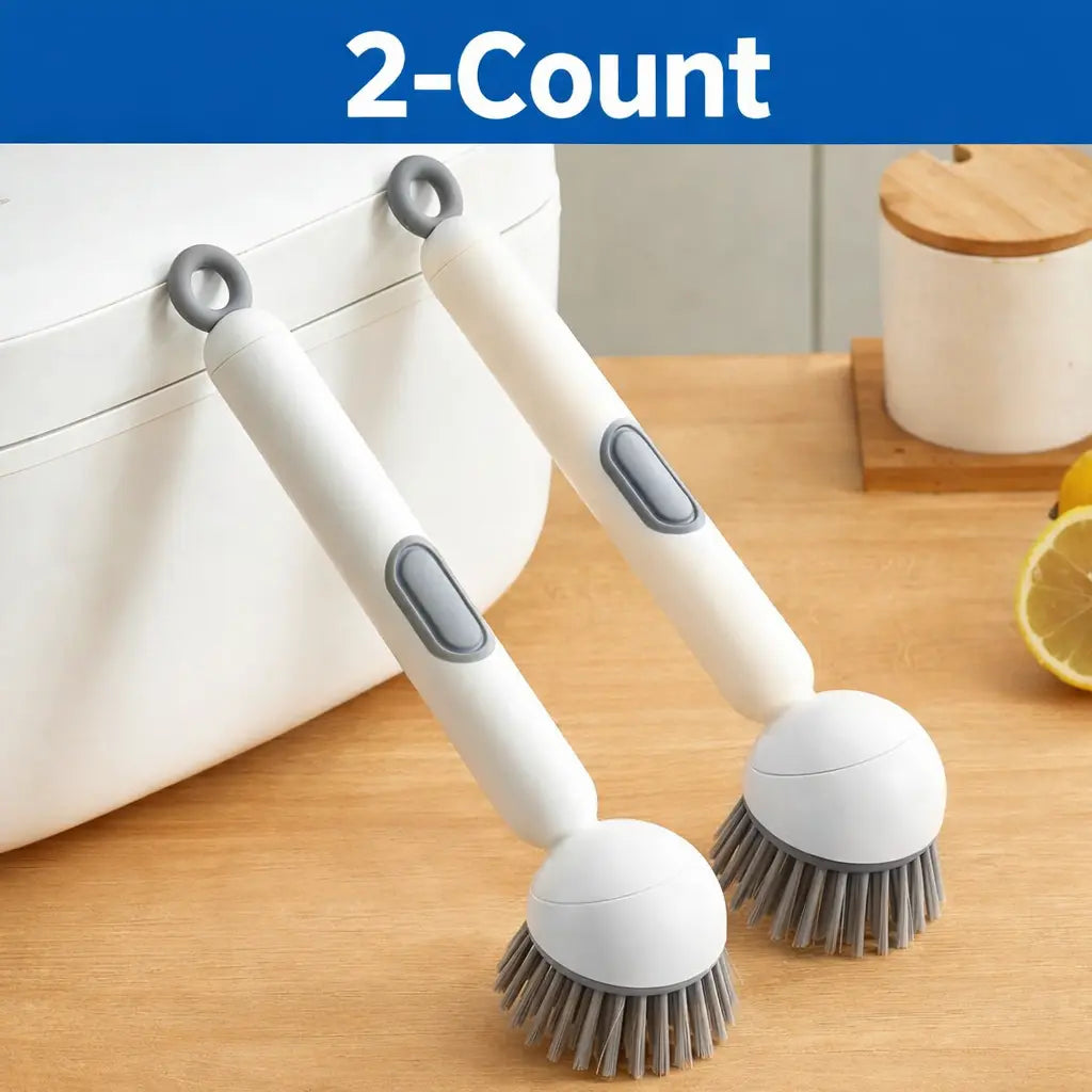 6-in-1 Soap Dispensing Dish Brush – Rotating Kitchen Scrub Brush