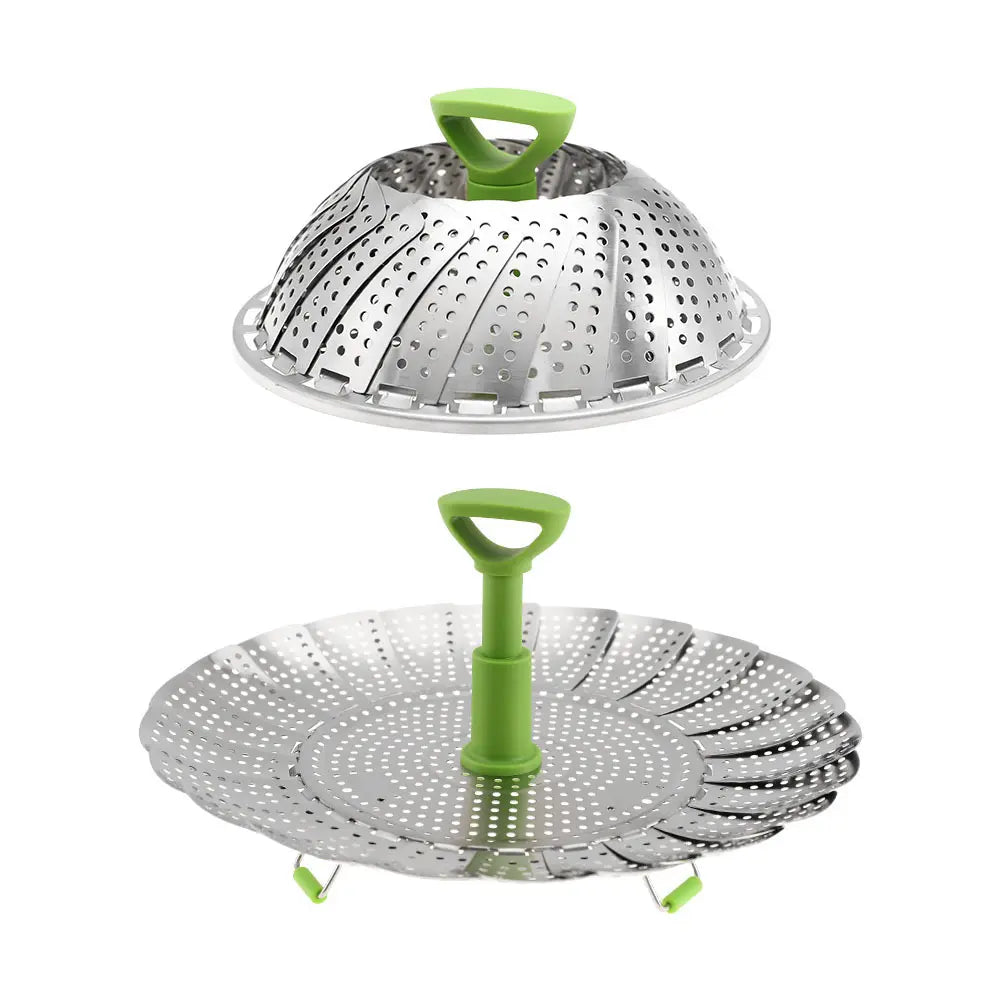 Expandable Stainless Steel Steamer Basket with Handle