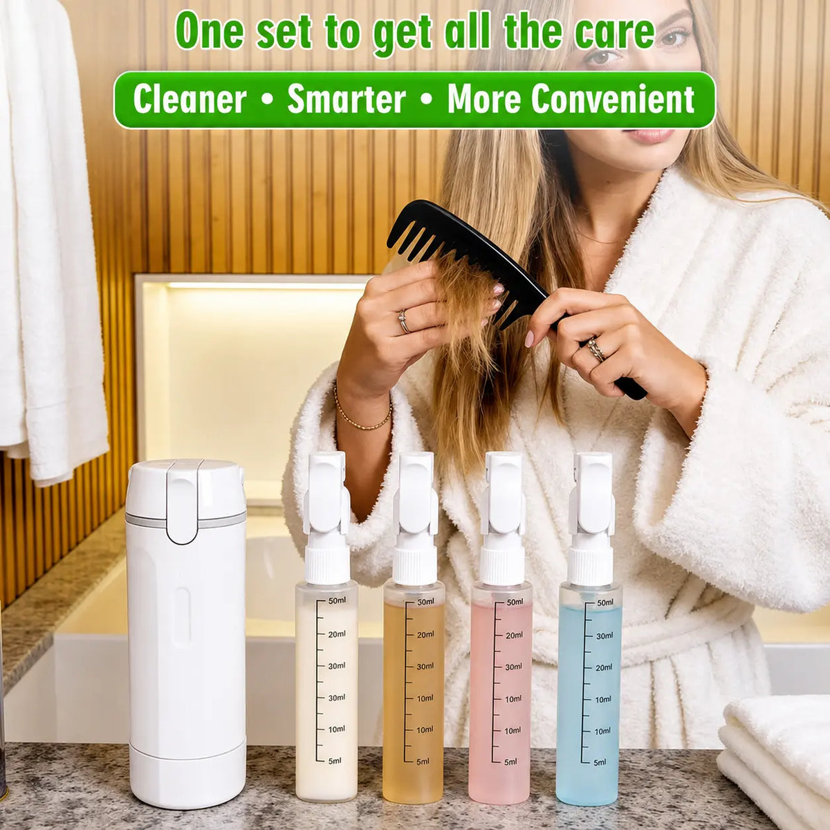4-in-1 Travel Toiletry Dispenser Bottle – Leakproof Refillable Travel Container