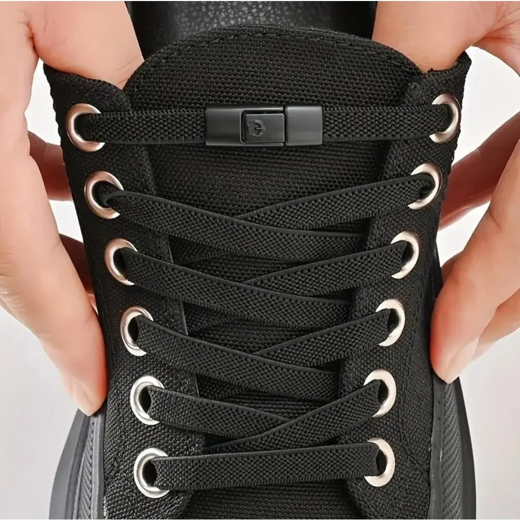 Adjustable No-Tie Elastic Shoelaces with Locking Buckle