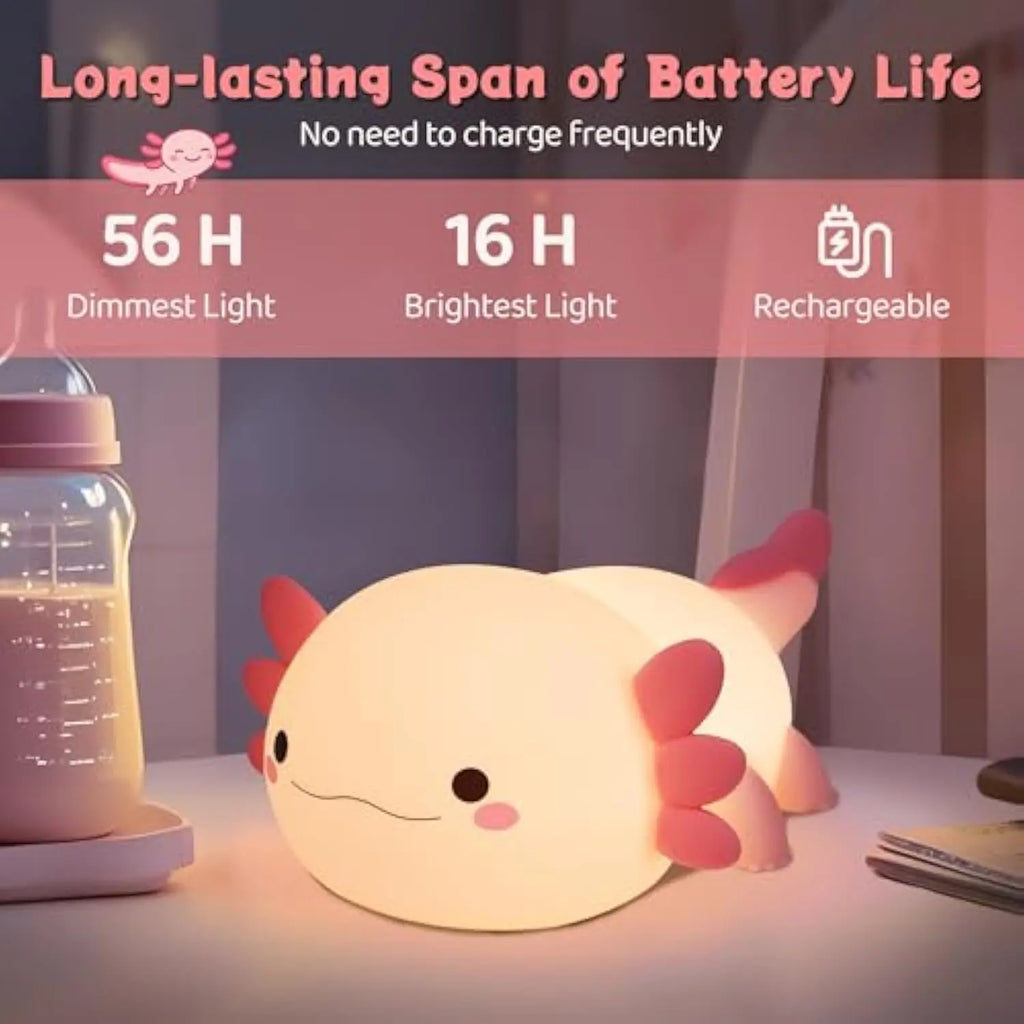 Cute Axolotl Silicone Night Light