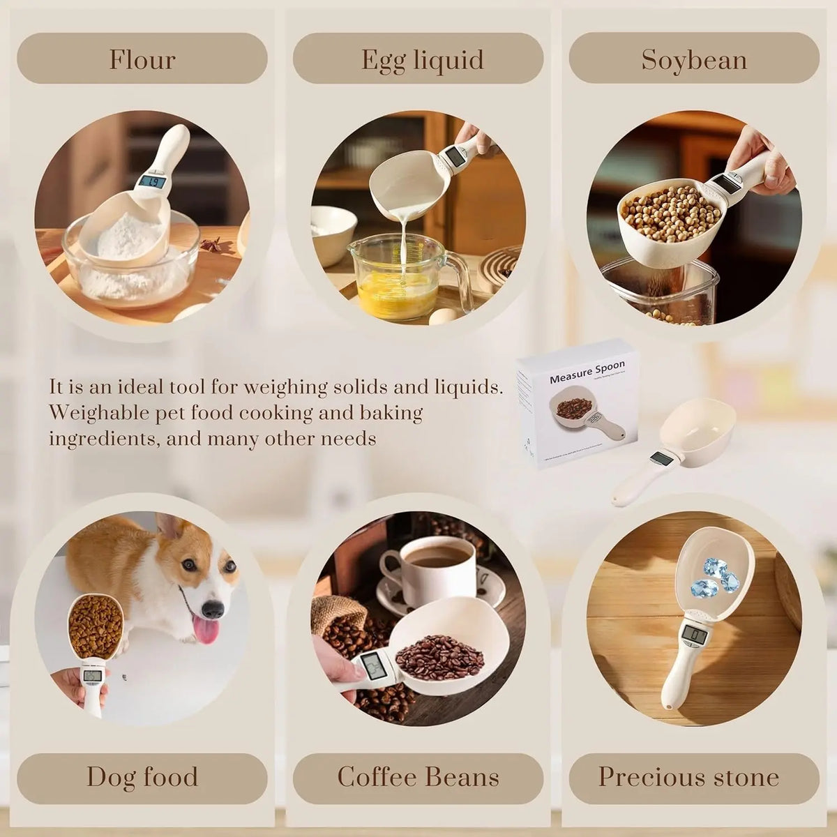 Digital Measuring Scoop Scale for Cooking & Baking