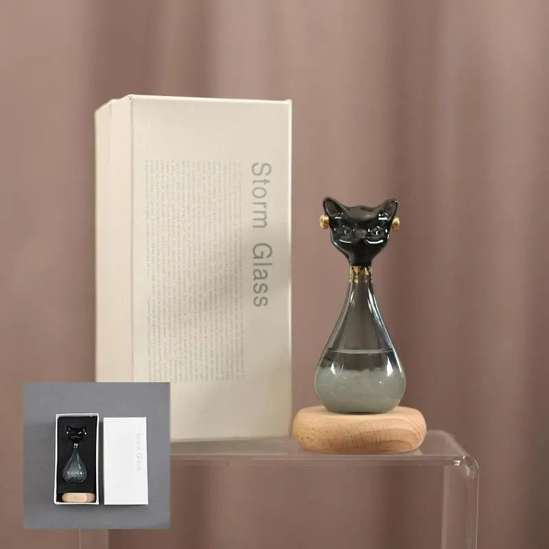 Magic Cat Storm Glass – Crystal Weather Predictor with Gift Box