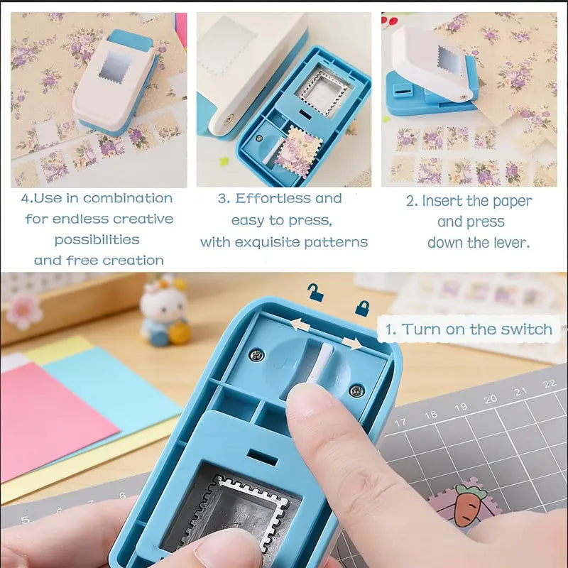 How to use the rectangular postage stamp paper punch