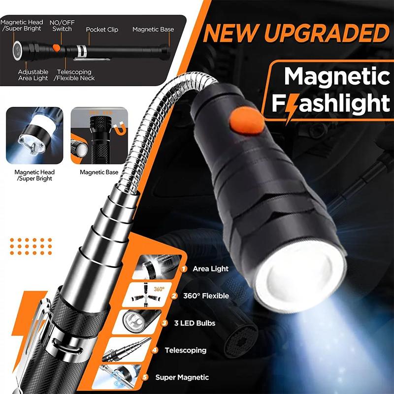 Telescopic Magnetic Pickup Tool with LED Light – Flexible & Extendable