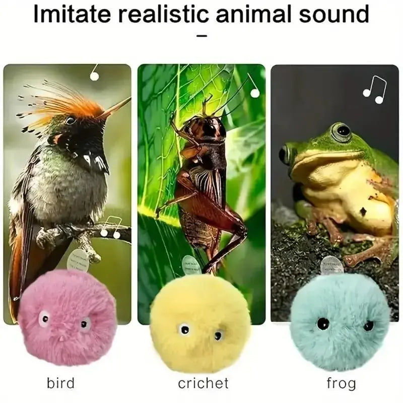 Plush Chirping Ball Interactive Cat Toy – Lifelike Animal Sound