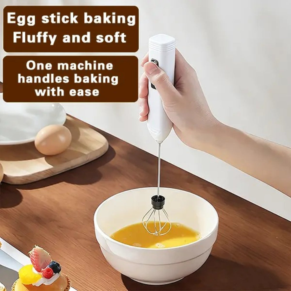Rechargeable Milk Frother – 3-Speed Handheld Electric Whisk