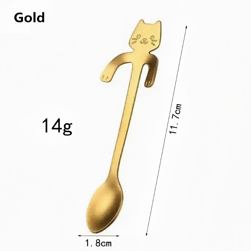 Cute Cat Hanging Spoon – Stainless Steel Coffee Spoon