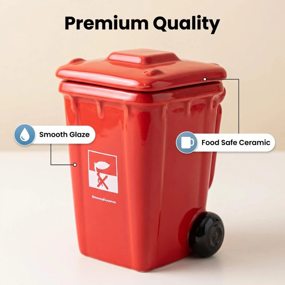Trash Can Ceramic Mug – Funny Novelty Coffee Cup