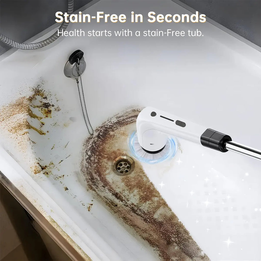 Cordless Electric Spin Scrubber with 8 Brush Heads