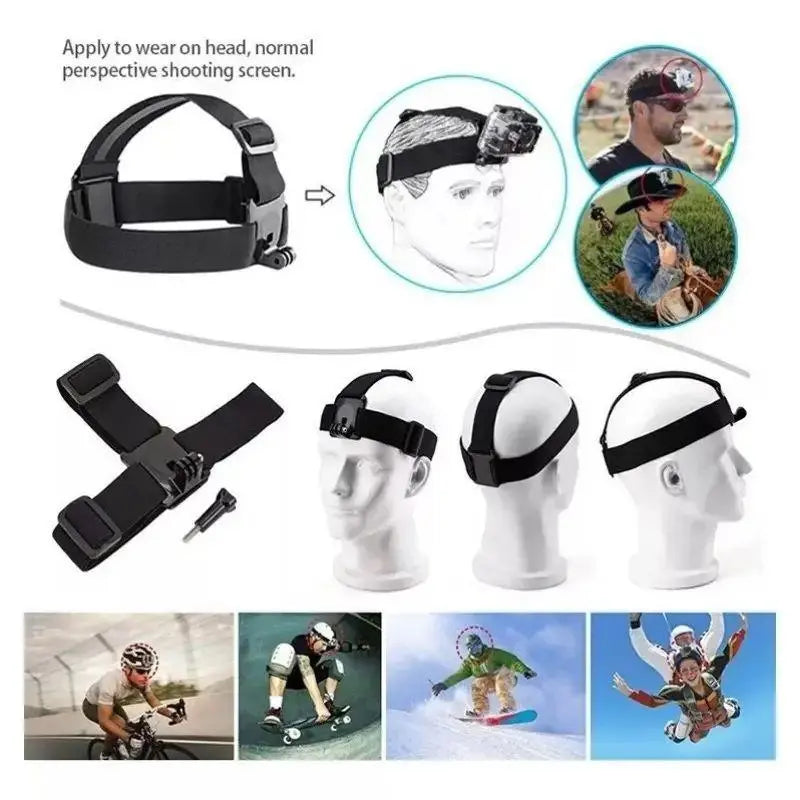 6-Piece Action Camera & Phone Mount Kit – Head & Chest Strap