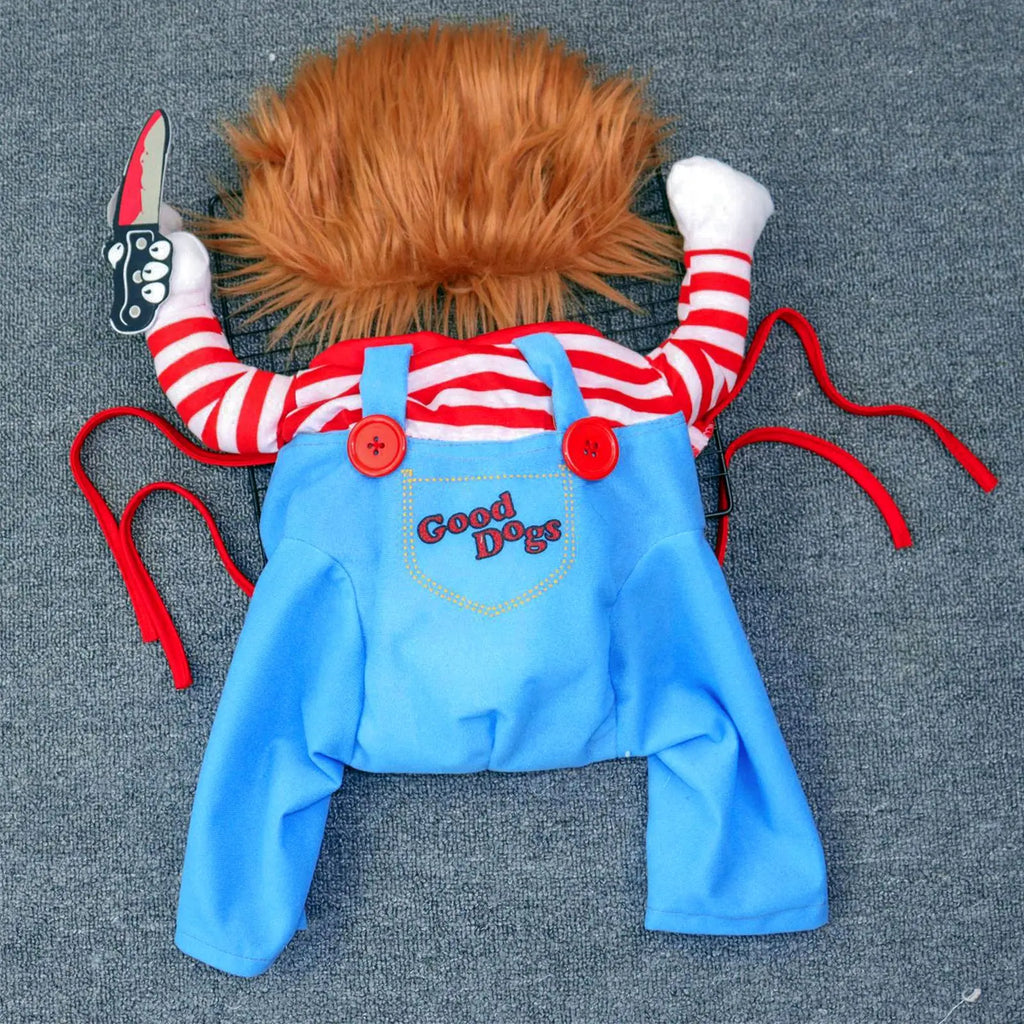 Funny Killer Doll Pet Costume with Wig