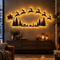 Lighted Santa & Reindeer Christmas Wall Decor