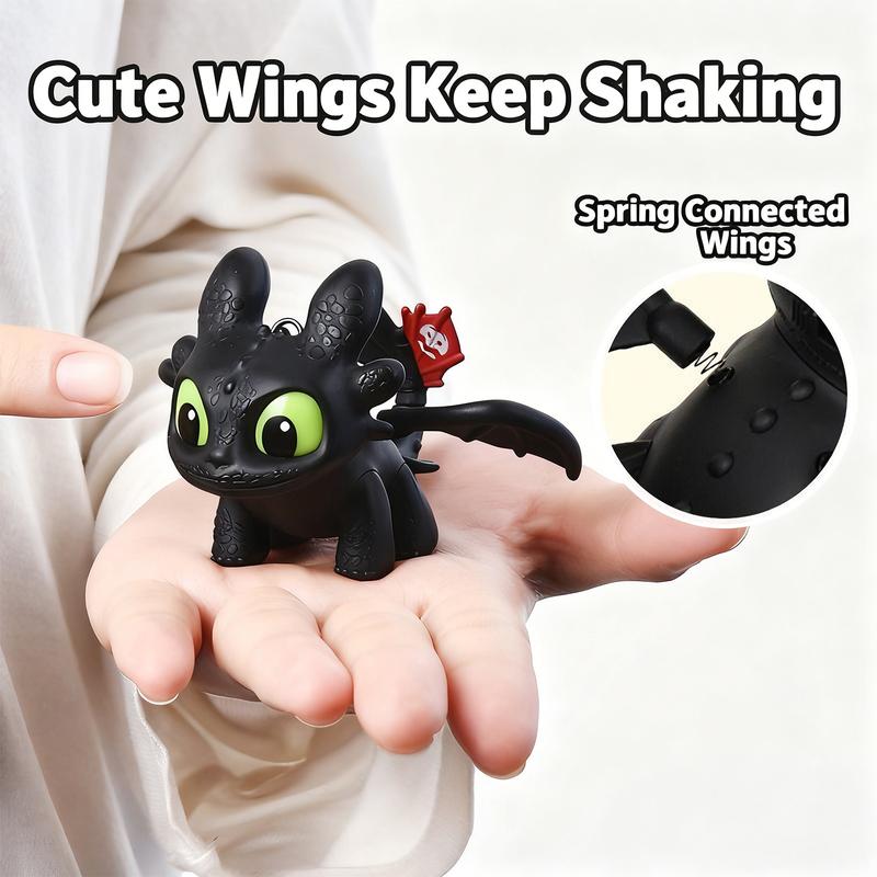 Cute Mini Dragon Keychain with Glowing Eyes & Moving Wings