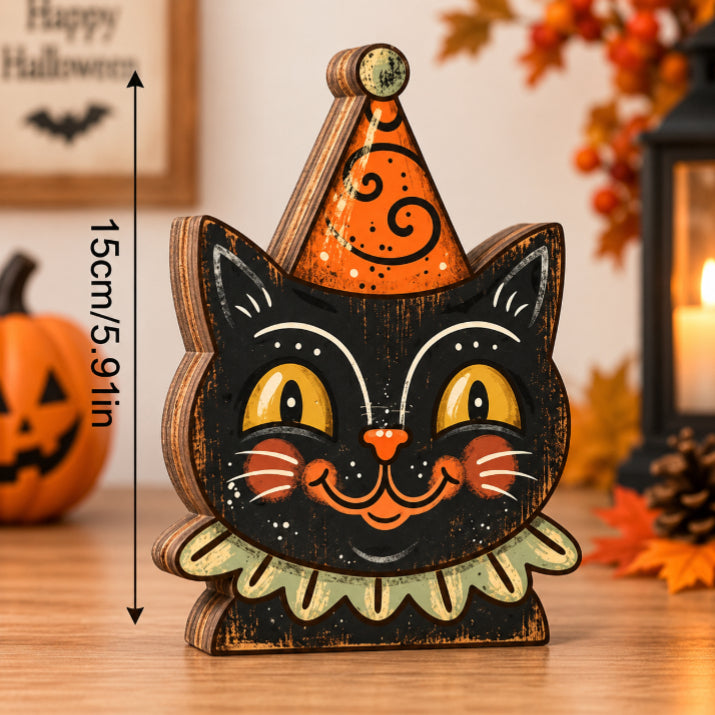 Vintage Halloween Wooden Shelf Sitters – Cute Tabletop Decor