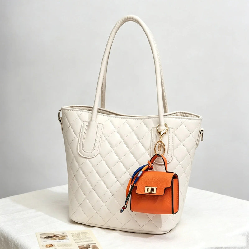 Mini Handbag Charm Keychain with Scarf