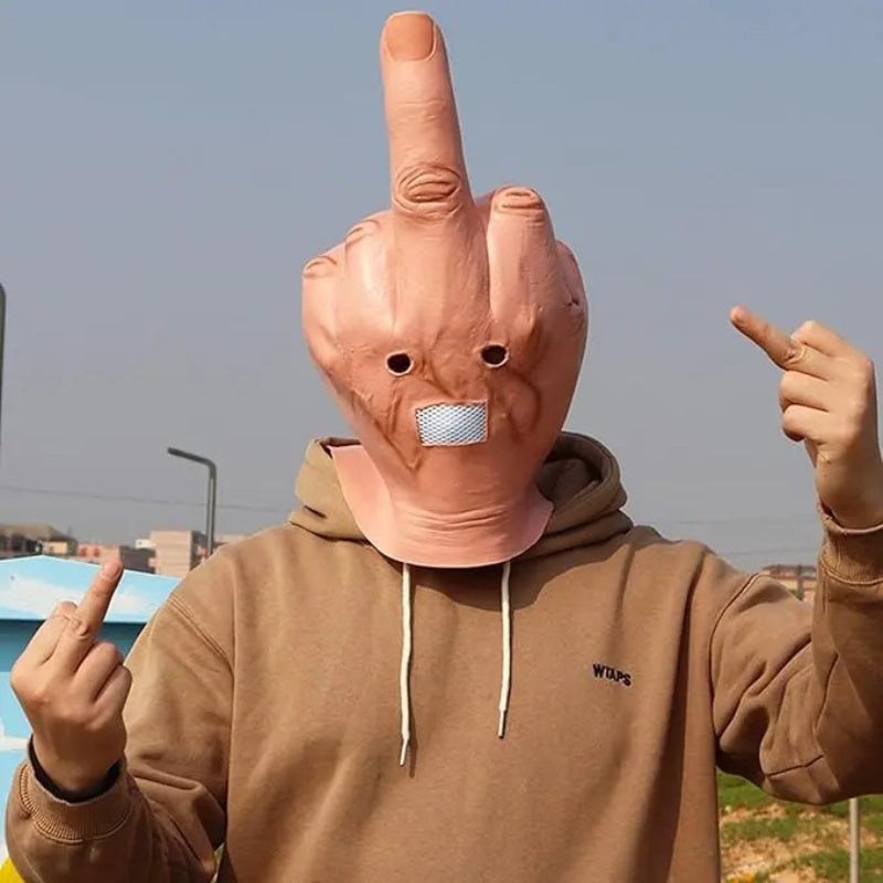Funny Middle Finger Mask – Adult Halloween Party Costume