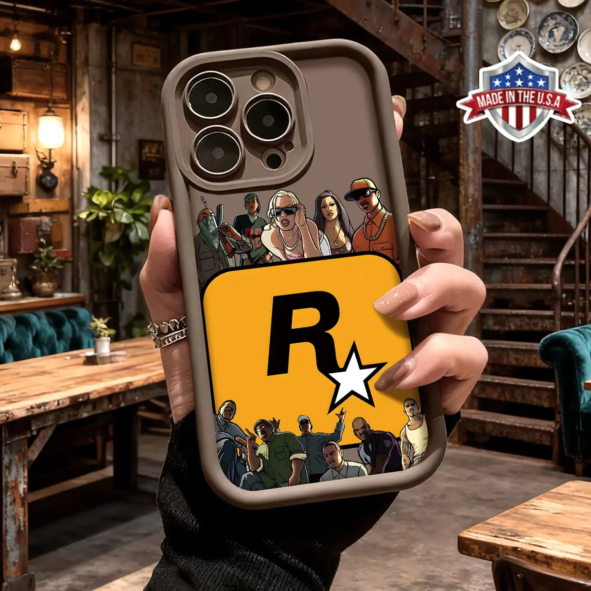 GTA-Inspired Rockstar iPhone Case | Shockproof TPU Protection