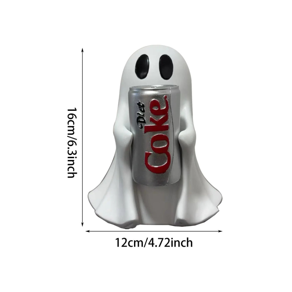 Cute Ghost Drink Holder Figurine – Funny Halloween Desktop Decor