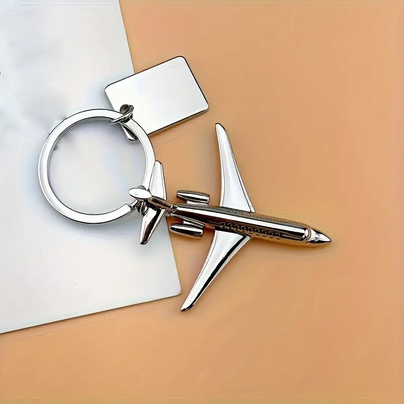 Metal Airplane Keychain – Mini Aircraft Key Ring