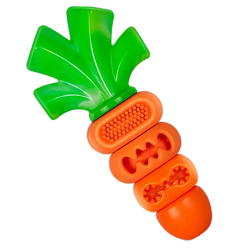 Carrot Dog Chew Toy – Durable Interactive Dental Toy