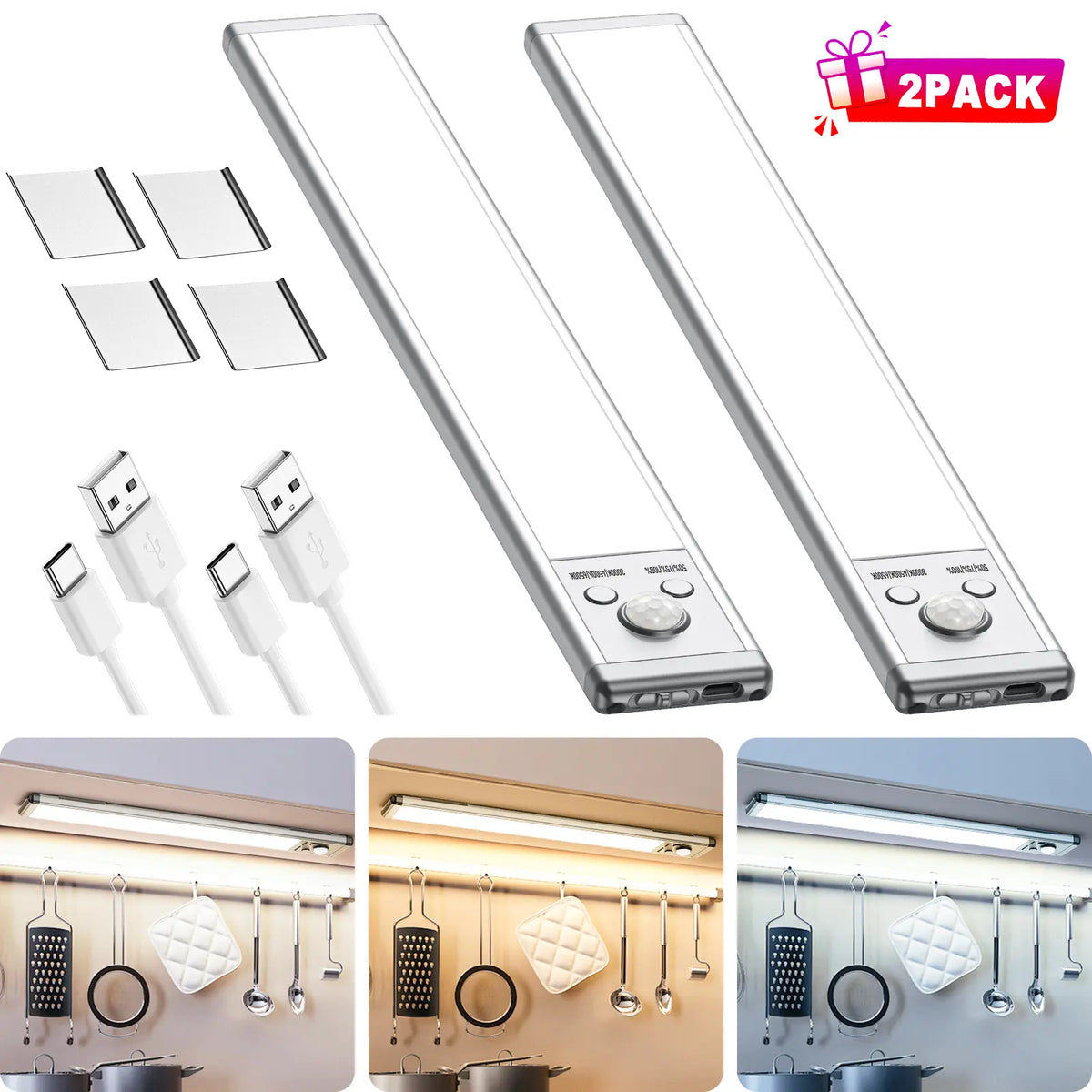 Rechargeable Motion Sensor Magnetic Cabinet Light