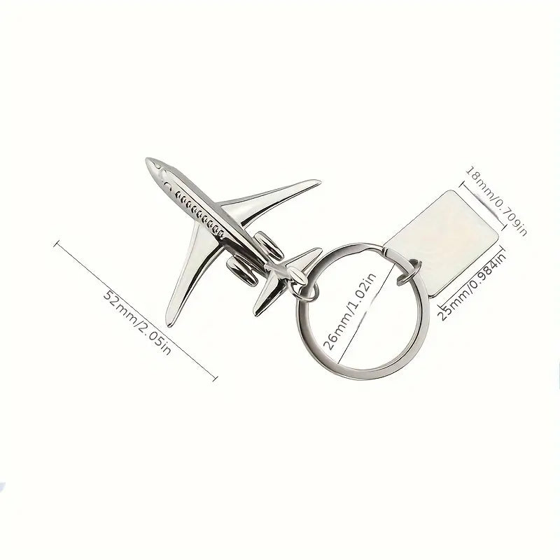 Metal Airplane Keychain – Mini Aircraft Key Ring