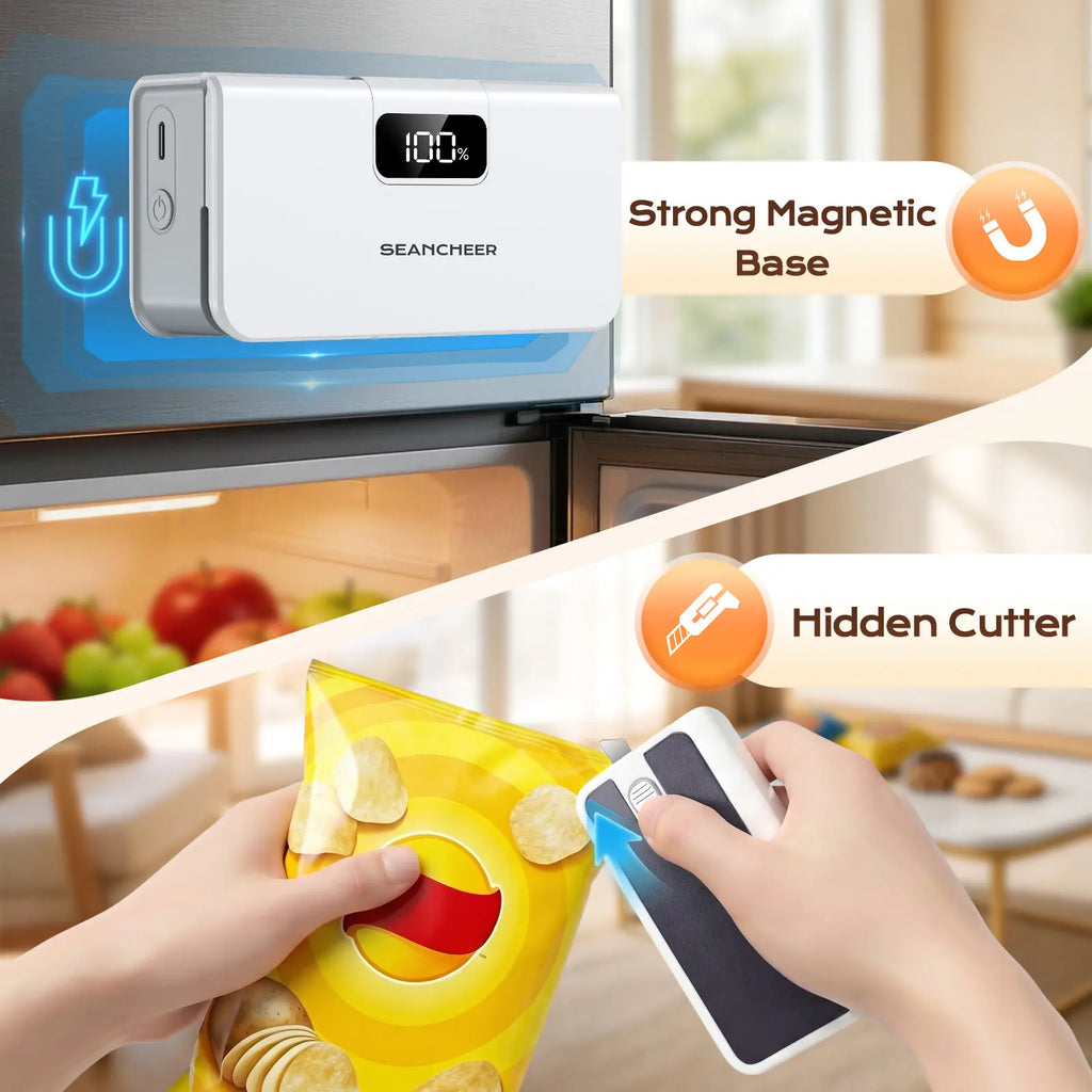 Mini Bag Sealer – Rechargeable Heat Sealer & Cutter with 6 Heat Levels