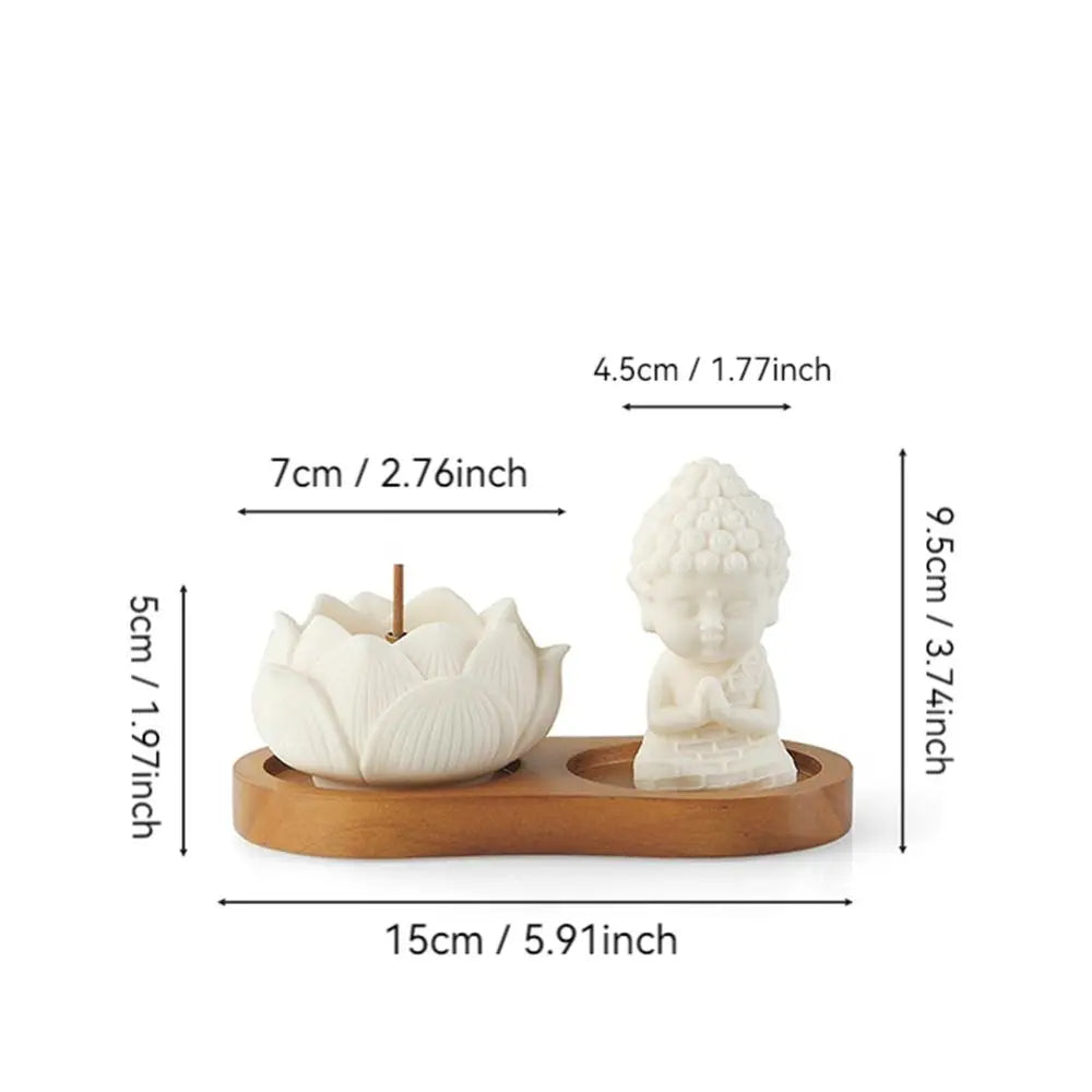 Buddha & Lotus Incense Holder Set
