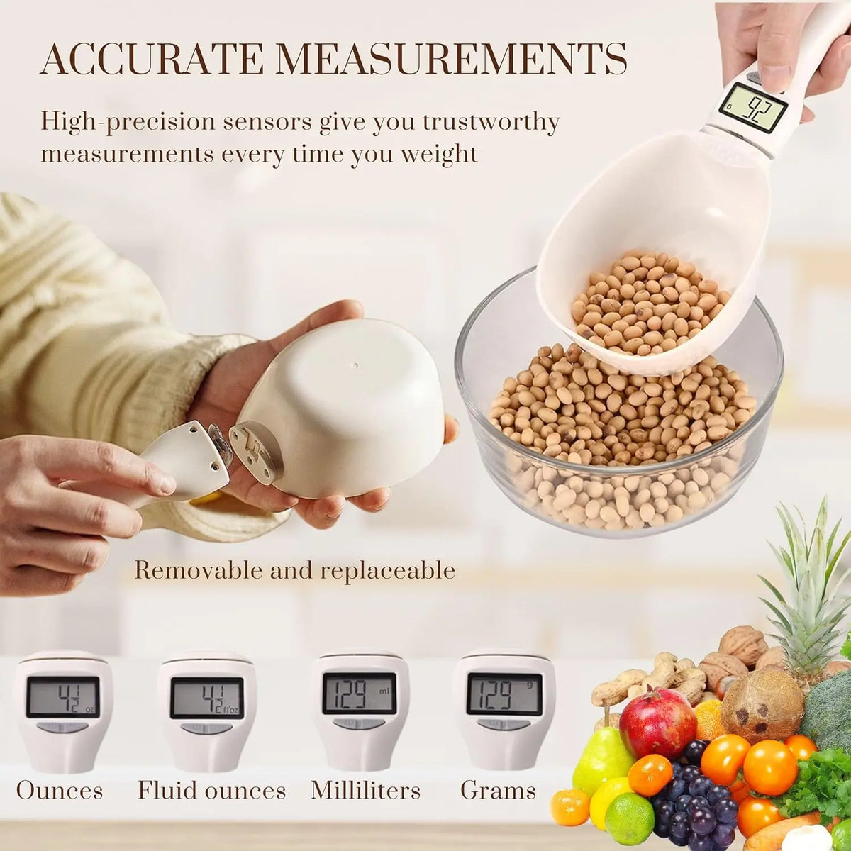 Digital Measuring Scoop Scale for Cooking & Baking